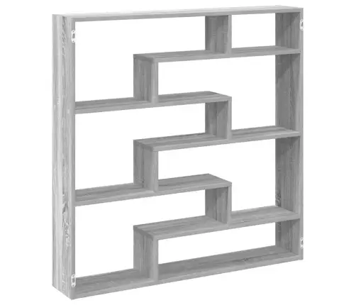 Sienas Plaukts, 7 Nodalījumi, Pelēka Ozola, Inženierijas Koks Vidaxl