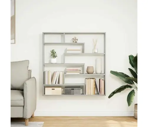 Sienas Plaukts, 7 Nodalījumi, Pelēka Ozola, Inženierijas Koks Vidaxl