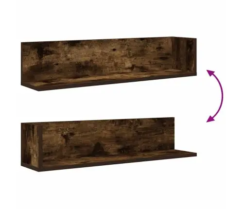 Sienas Plaukti, 2 Gab., 75X16,5X16,5 Cm, Inženierijas Koks Vidaxl