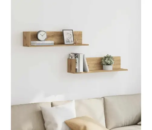 Sieninės Lentynos, 2Vnt., Artisano, 75X16,5X16,5cm Mediena
