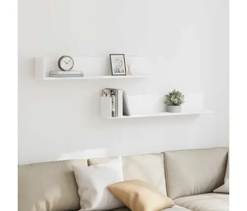 Seinariiulid 2 Tk, Valge, 100 X 16,5 X 16,5 cm Tehispuit