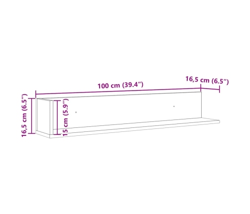 Seinariiulid 2 Tk, Sonoma Tamm, 100 X 16,5 X 16,5 cm Tehispuit