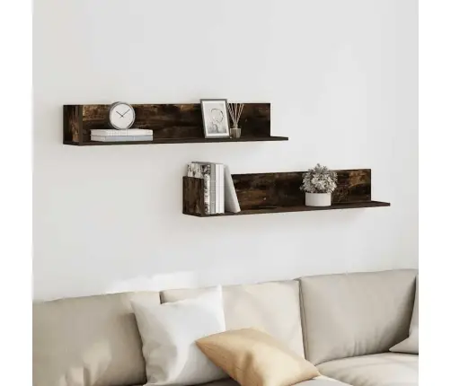 Sienas Plaukti, 2 Gab., 100X16,5X16,5 Cm, Inženierijas Koks Vidaxl