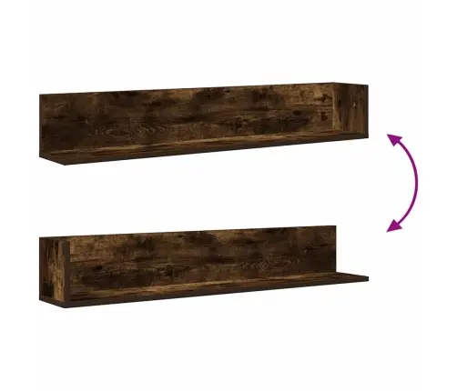 Sienas Plaukti, 2 Gab., 100X16,5X16,5 Cm, Inženierijas Koks Vidaxl