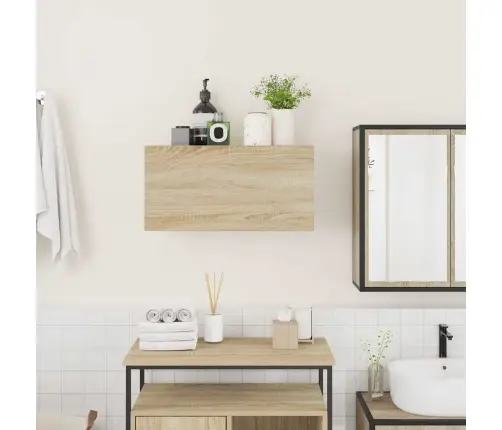 Vannasistabas Sienas Skapītis, 60X25X30 Cm, Inženierijas Koks Vidaxl