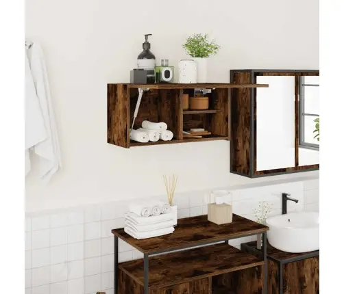 Vannasistabas Sienas Skapītis, 60X25X30 Cm, Inženierijas Koks Vidaxl