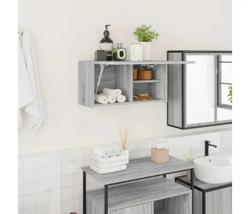 Vannitoa Seinakapp, Hall Sonoma Tamm, 60 X 25 X 30cm Tehispuit