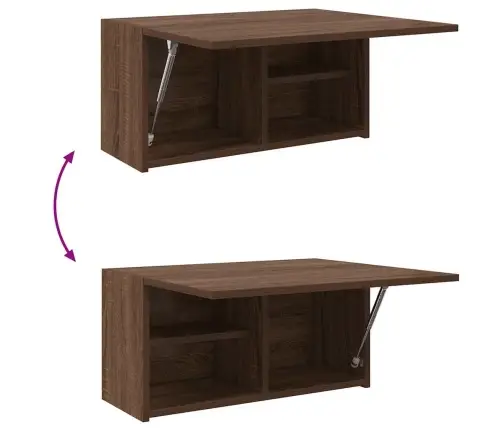 Vannitoa Seinakapp, Pruun Tamm, 60 X 25 X 30cm Tehispuit