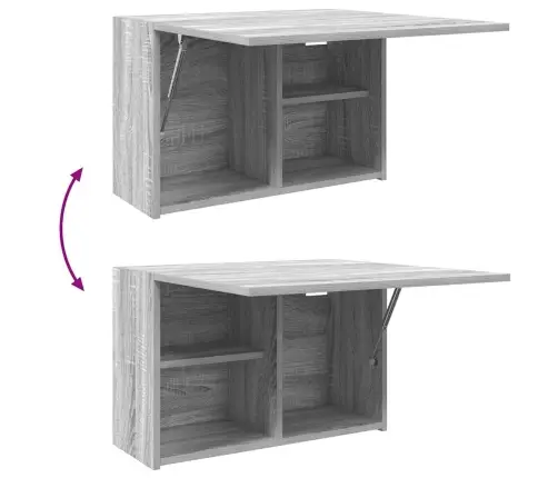 Sieninė Vonios Kambario Spintelė, Pilka Ąžuolo, 60X25X40Cm