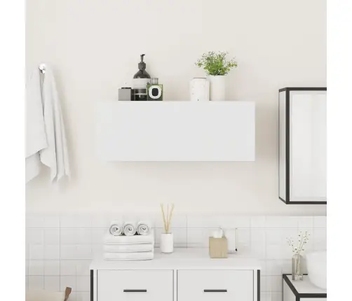Vannitoa Seinakapp, Valge, 80 X 25 X 30 cm Tehispuit