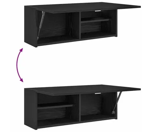 Vannitoa Seinakapp, Must, 80 X 25 X 30 cm Tehispuit