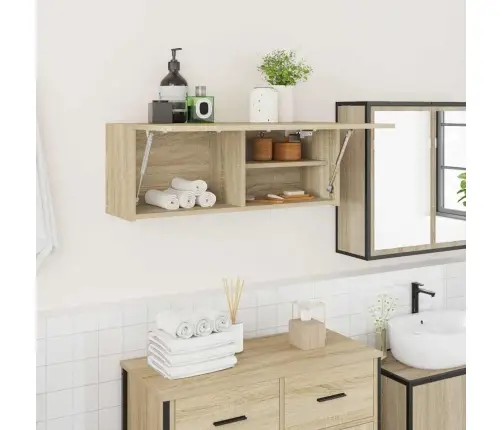 Sieninė Vonios Kambario Spintelė, Sonoma Ąžuolo, 80X25X30Cm