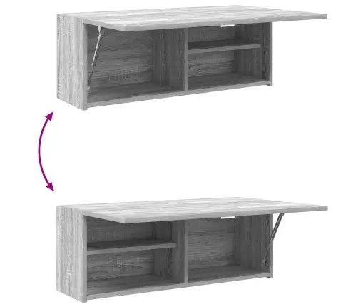 Vannitoa Seinakapp, Hall Sonoma Tamm, 80 X 25 X 30cm Tehispuit