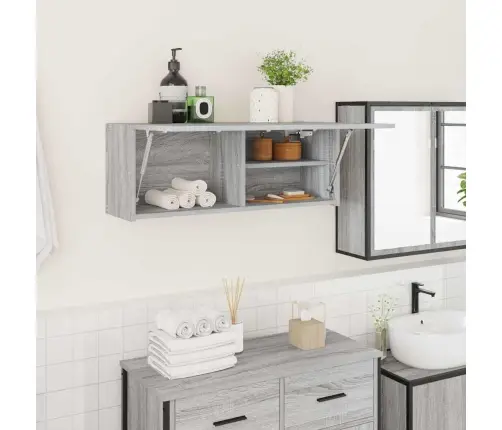 Vannitoa Seinakapp, Hall Sonoma Tamm, 80 X 25 X 30cm Tehispuit