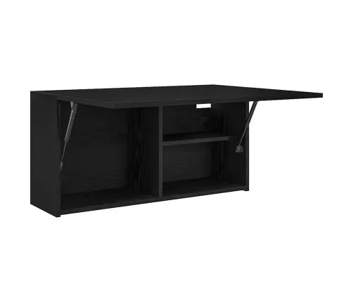 Sieninė Vonios Kambario Spintelė, Juodos, 80X25X40cm Mediena