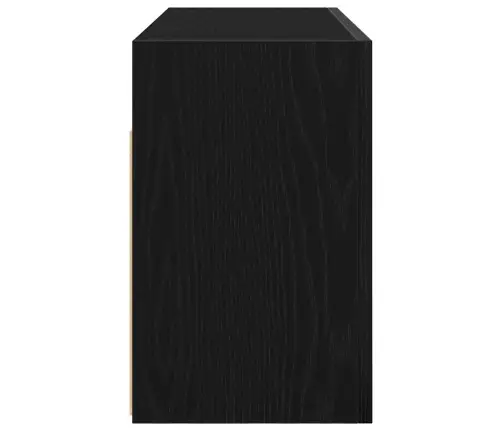 Sieninė Vonios Kambario Spintelė, Juodos, 80X25X40cm Mediena