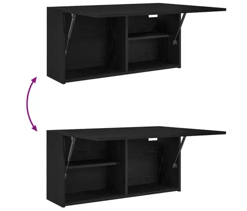 Sieninė Vonios Kambario Spintelė, Juodos, 80X25X40cm Mediena