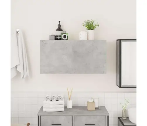 Sieninė Vonios Kambario Spintelė, Betono Pilka, 80X25X40Cm