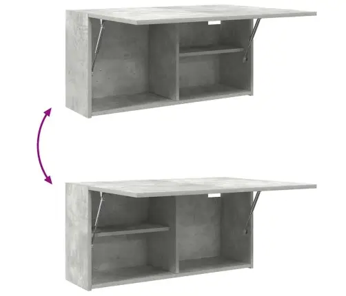 Sieninė Vonios Kambario Spintelė, Betono Pilka, 80X25X40Cm