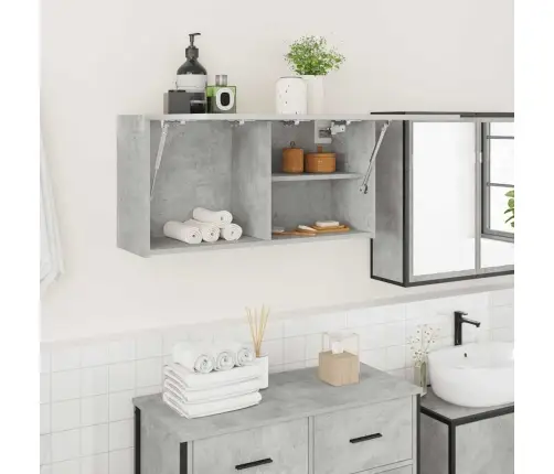 Sieninė Vonios Kambario Spintelė, Betono Pilka, 80X25X40Cm