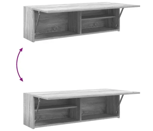 Vannitoa Seinakapp, Hall Sonoma Tamm, 100 X 25 X 30 Cm