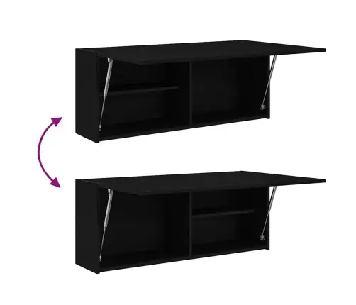 Vannitoa Seinakapp, Must, 100 X 25 X 40 cm Tehispuit