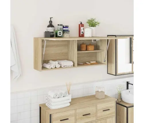 Vannasistabas Sienas Skapītis, 100X25X40 Cm, Inženierijas Koks Vidaxl