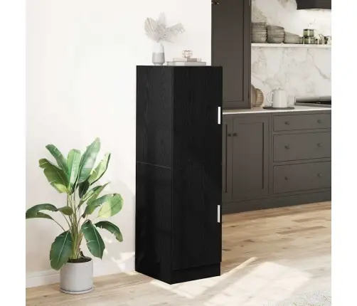 Virtuvės Spintelė, Juodos, 38X41,5X131,5cm Apdirbta Mediena