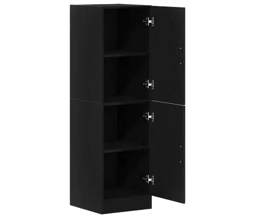 Virtuvės Spintelė, Juodos, 38X41,5X131,5cm Apdirbta Mediena