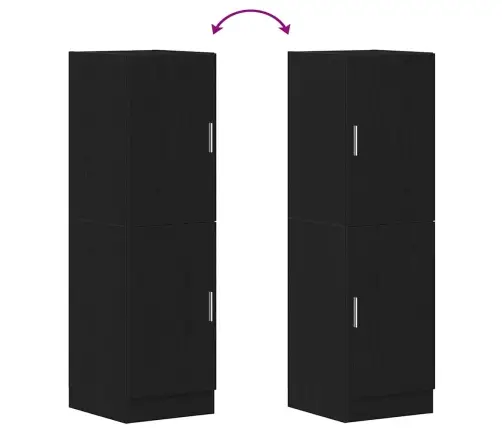 Virtuvės Spintelė, Juodos, 38X41,5X131,5cm Apdirbta Mediena