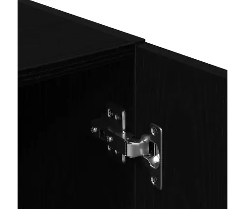 Virtuvės Spintelė, Juodos, 38X41,5X131,5cm Apdirbta Mediena