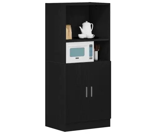 Virtuvės Spintelė, Juodos, 57X41,5X131,5cm Apdirbta Mediena