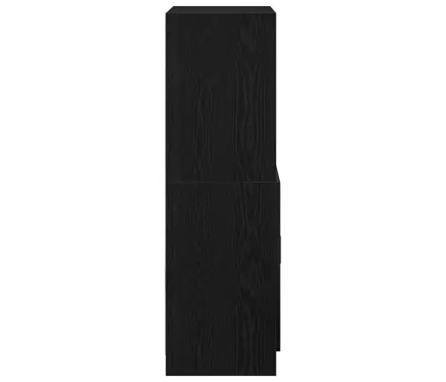 Virtuvės Spintelė, Juodos, 57X41,5X131,5cm Apdirbta Mediena