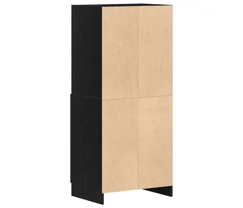 Virtuvės Spintelė, Juodos, 57X41,5X131,5cm Apdirbta Mediena