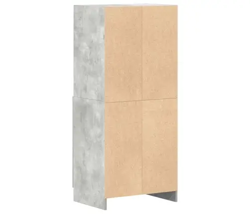 Virtuves Skapītis, Pelēks, 57X41,5X131,5 Cm, Inženierijas Koks Vidaxl