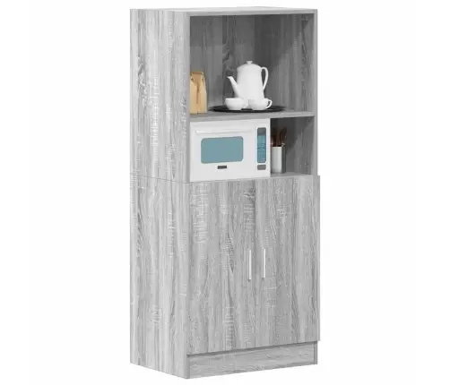 Virtuves Skapītis, Pelēks, 57X41,5X131,5 Cm, Inženierijas Koks Vidaxl