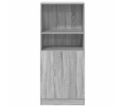 Virtuves Skapītis, Pelēks, 57X41,5X131,5 Cm, Inženierijas Koks Vidaxl