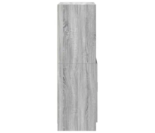 Virtuves Skapītis, Pelēks, 57X41,5X131,5 Cm, Inženierijas Koks Vidaxl