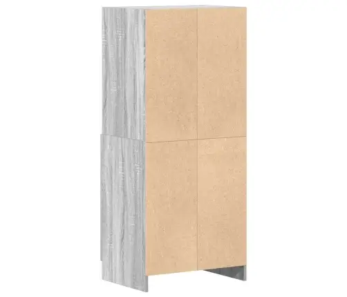 Virtuves Skapītis, Pelēks, 57X41,5X131,5 Cm, Inženierijas Koks Vidaxl