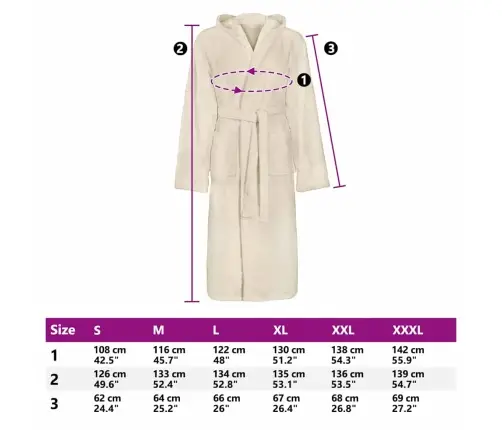 Peldmētelis Krēmkrāsa L Kokvilna Vidaxl