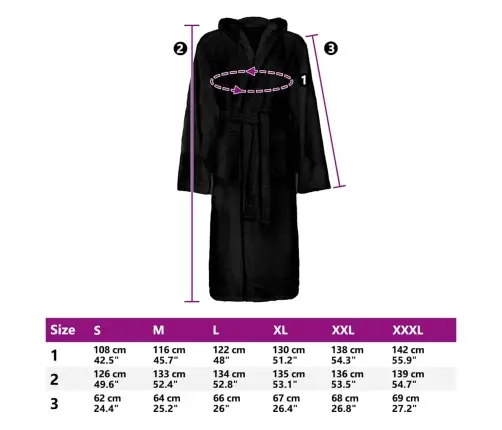 Chalatas Kinn Juoda L Medvilnė