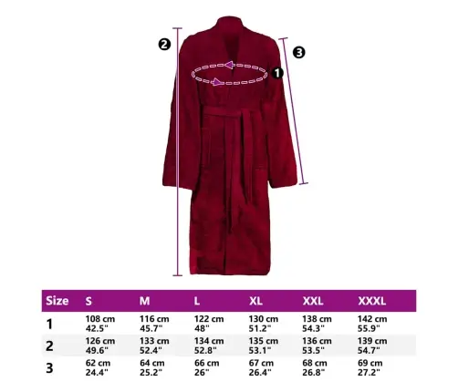 Hommikumantel Kinn Punane Xxxl Puuvill