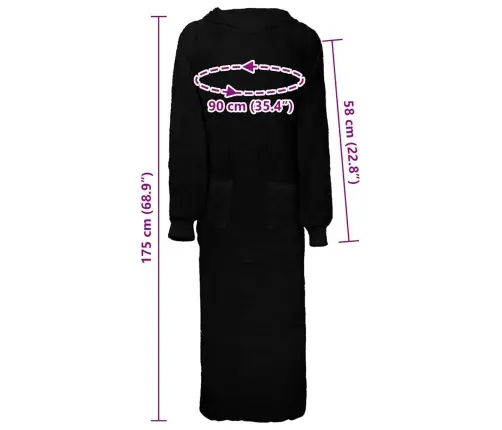 Žakete Melna Xxl Kokvilna Vidaxl