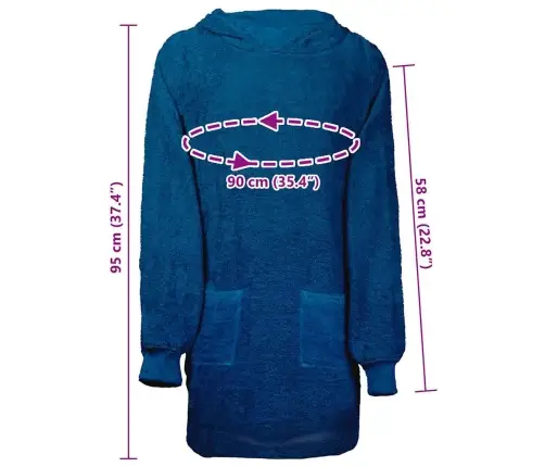 Antklodė-Džemperis Su Gobtuvu Kinn Tamsiai Mėlyna L Medvilnė