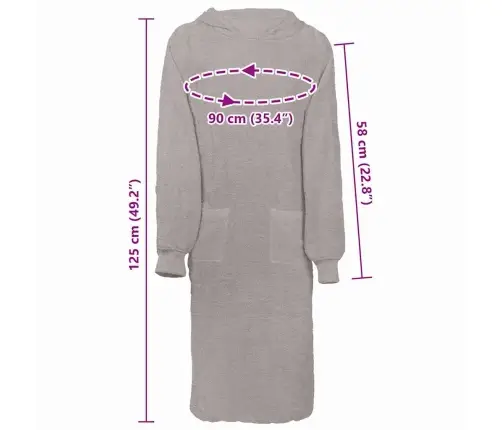 Žakete Pelēka Xl Kokvilna Vidaxl