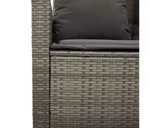 Divvietīgs Dārza Dīvāns Ar Spilveniem Un Galdu, Pelēks Vidaxl