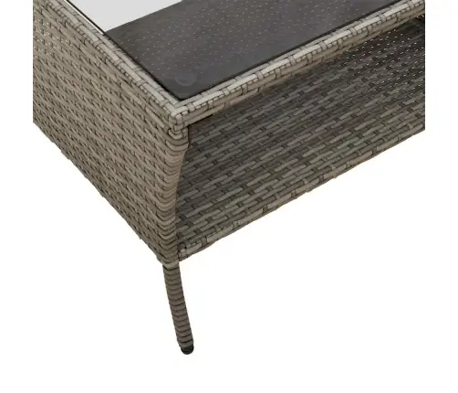 Divvietīgs Dārza Dīvāns Ar Spilveniem Un Galdu, Pelēks Vidaxl