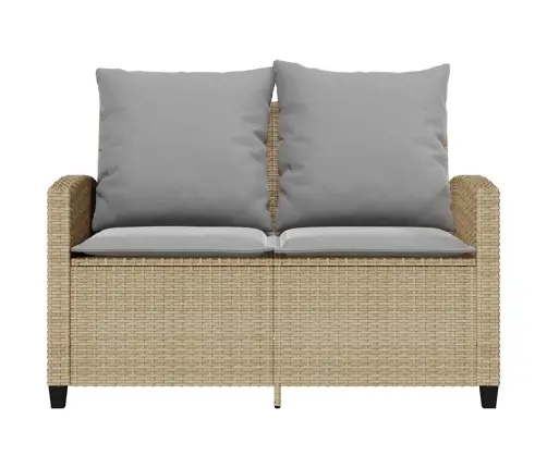 Dvivietė Sodo Sofa Su Staliuku Ir Pagalvėlėmis, Smėlio Spalvos