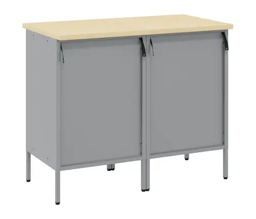 Darba Skapis Ar Slēdzeni 2 Pcs Melns Un Pelēks 100 X 55 X 85 Cm Vidaxl