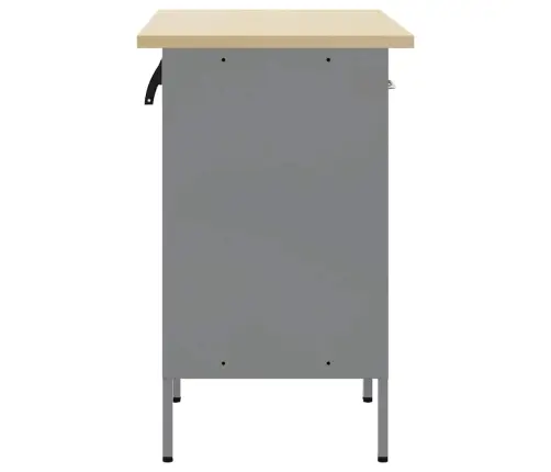 Darbo Spinta Su Stalčių 2 Pcs Juoda Ir Pilka 100 X 55 X 85 Cm